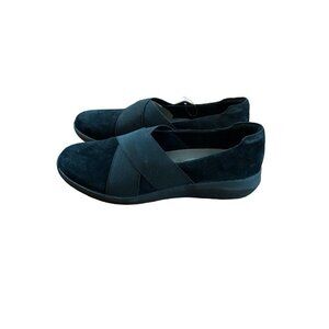 Clarks Kayleigh Women's 6 W Slip Black Collection Slip On Flats Suede NEW